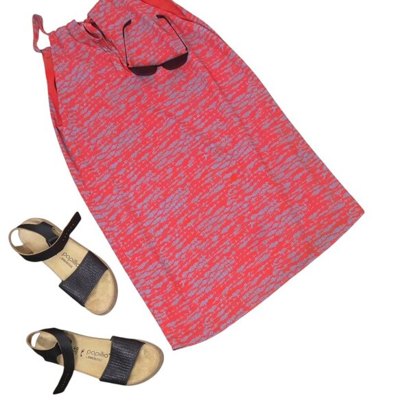 Allison Joy Drew Halter Dress Red Gray Size S Anthropologie Style - Picture 1 of 8